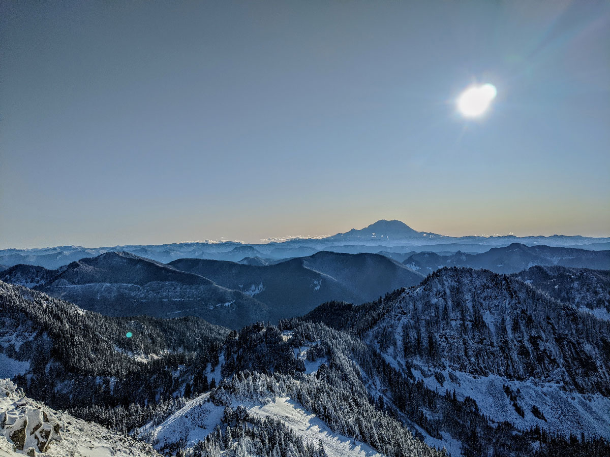 View from the top over the Northwest cascades.